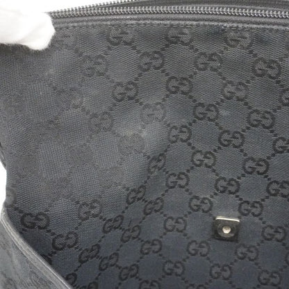 Gucci Shoulder Bag GG Canvas 145857 Canvas Black Silver Hardware Women's