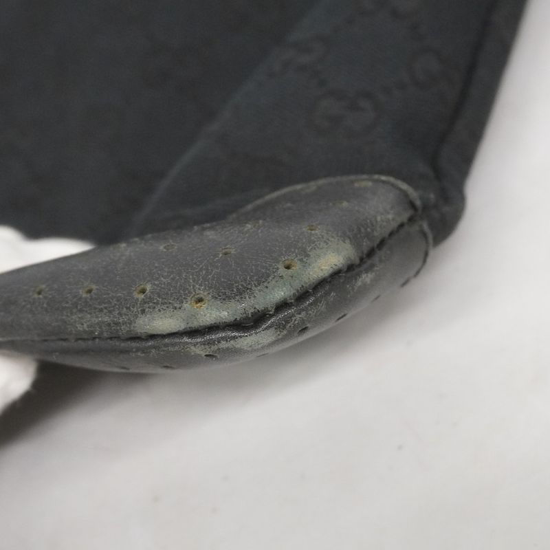 Gucci Shoulder Bag GG Canvas 145857 Canvas Black Silver Hardware Women's