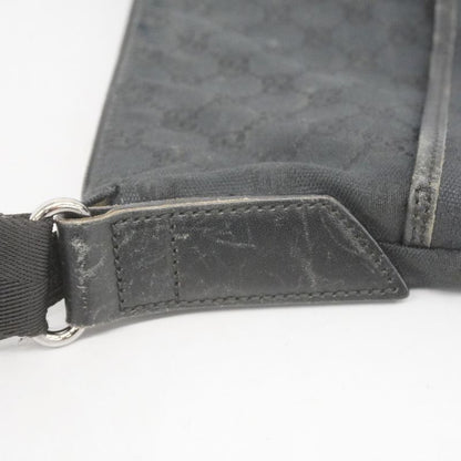 Gucci Shoulder Bag GG Canvas 145857 Canvas Black Silver Hardware Women's