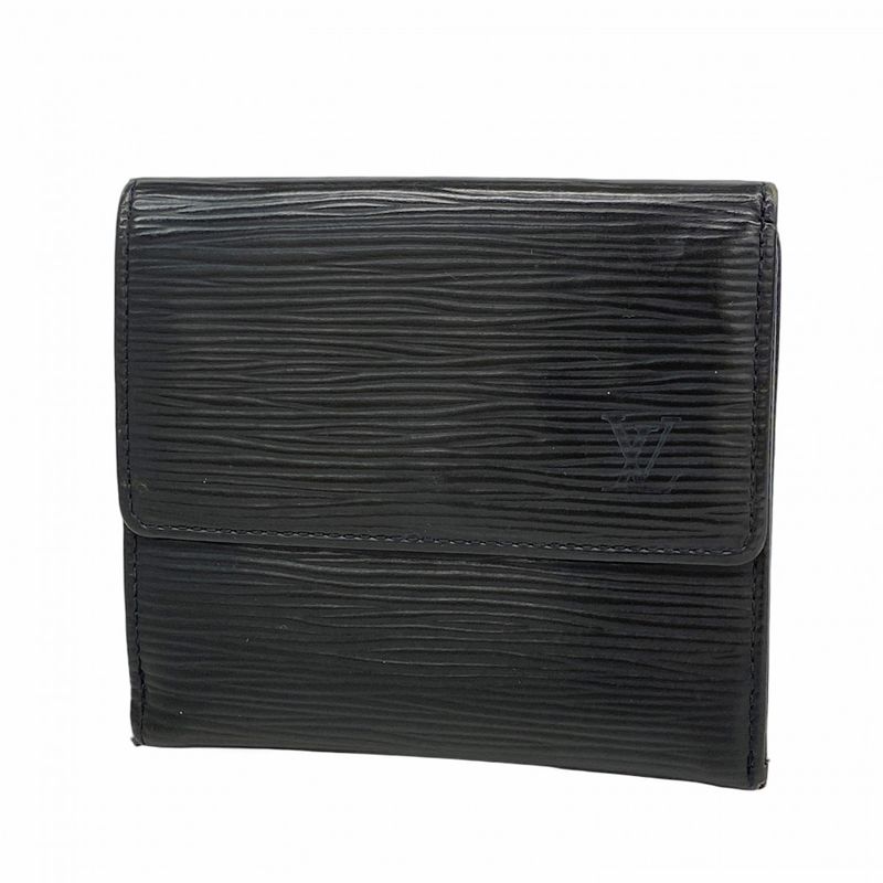 Louis Vuitton Trifold Wallet Epi Portomonebier Carte Cles Di M63482 Noir Black