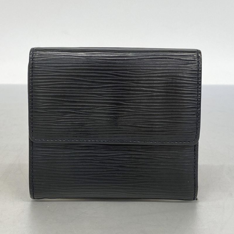 Louis Vuitton Trifold Wallet Epi Portomonebier Carte Cles Di M63482 Noir Black