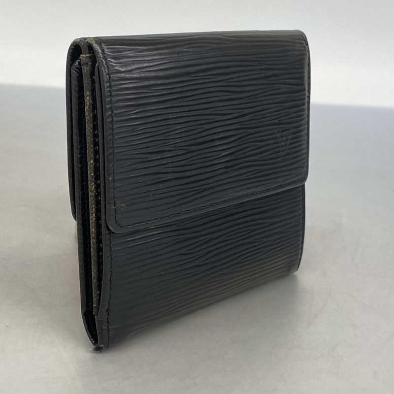 Louis Vuitton Trifold Wallet Epi Portomonebier Carte Cles Di M63482 Noir Black