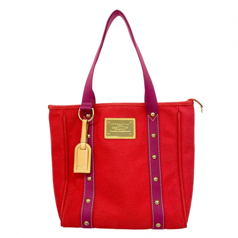 Louis Vuitton Tote Bag Antigua Cabas MM M40034 Rouge Ladies