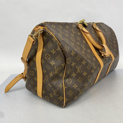 Louis Vuitton Boston Bag Monogram Keepall Bandoliere 50 M41416 Brown Men Women