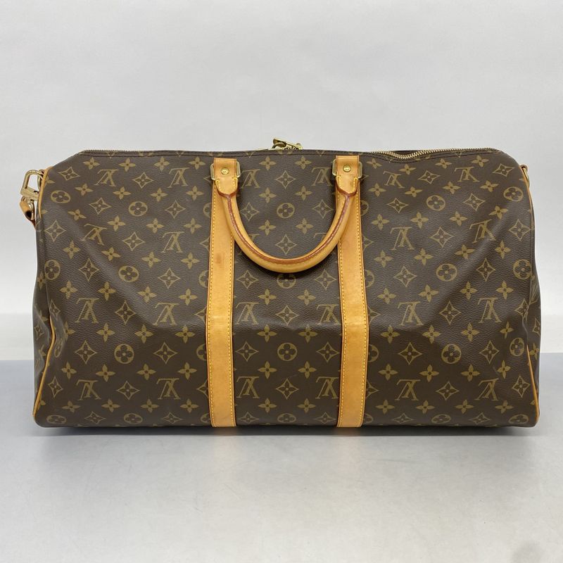Louis Vuitton Boston Bag Monogram Keepall Bandoliere 50 M41416 Brown Men Women