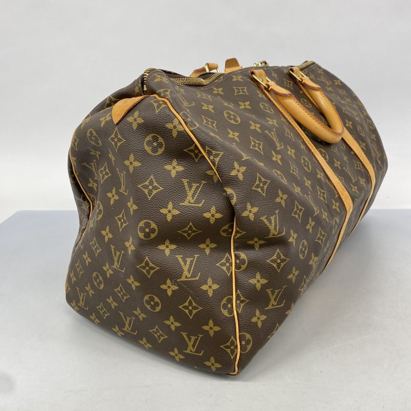 Louis Vuitton Boston Bag Monogram Keepall 55 M41424 Brown Men Women Unisex