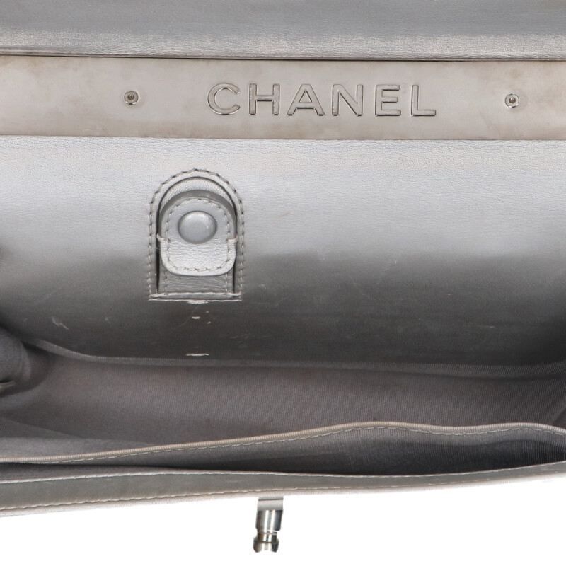 Chanel Boy Chanel 25 LED Light Metallic Calfskin Chain Shoulder Bag Women's 25