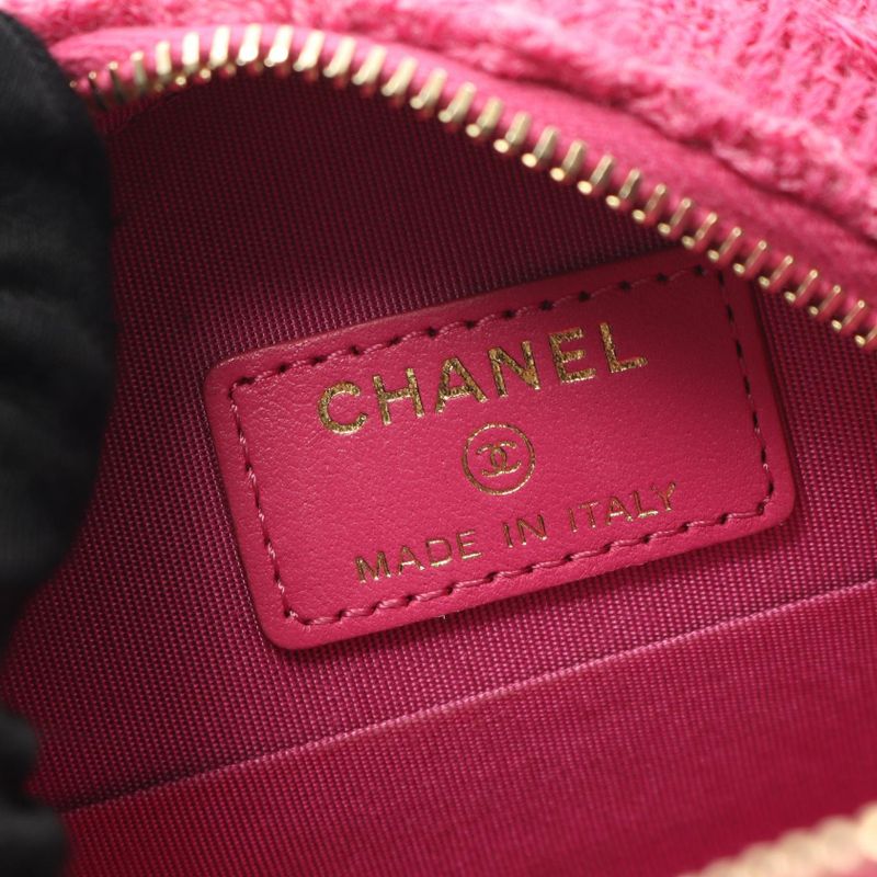 Chanel Shoulder Bag Chanel 19 Matelasse Fuchsia Pink Fabric Matelasse Round