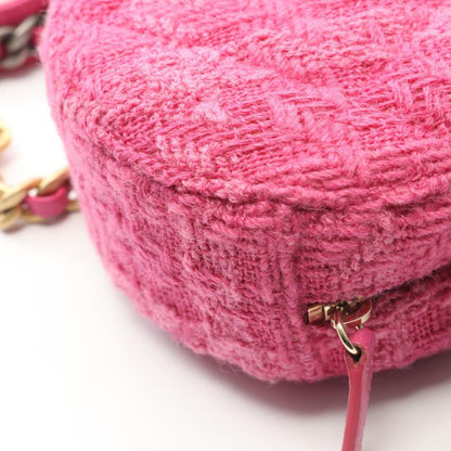 Chanel Shoulder Bag Chanel 19 Matelasse Fuchsia Pink Fabric Matelasse Round