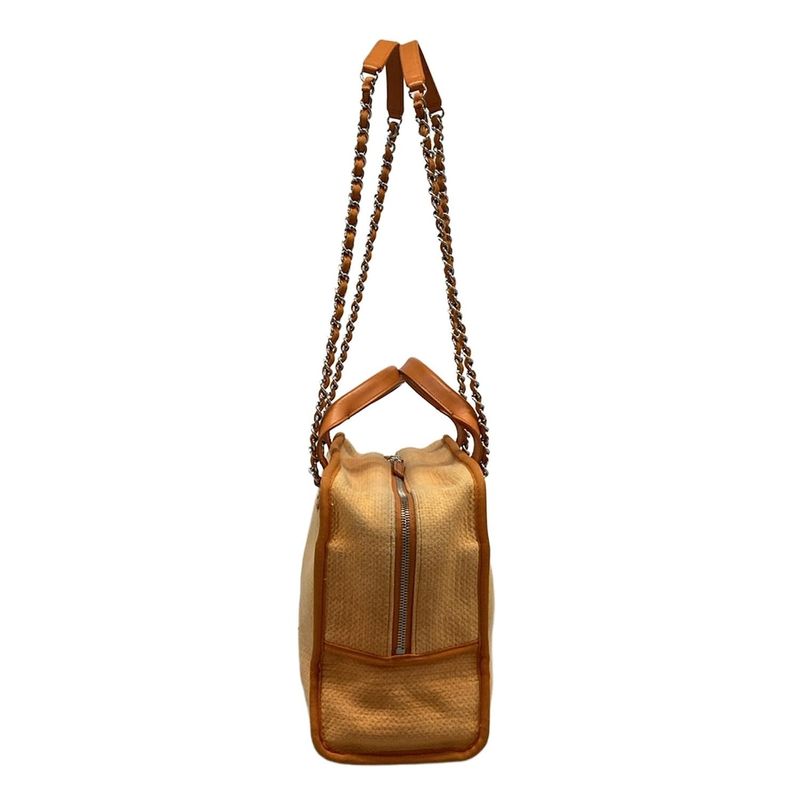 Chanel Shoulder Bag Deauville Beau Ring Bag Orange Chain Shoulder Silver