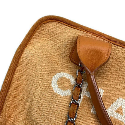 Chanel Shoulder Bag Deauville Beau Ring Bag Orange Chain Shoulder Silver