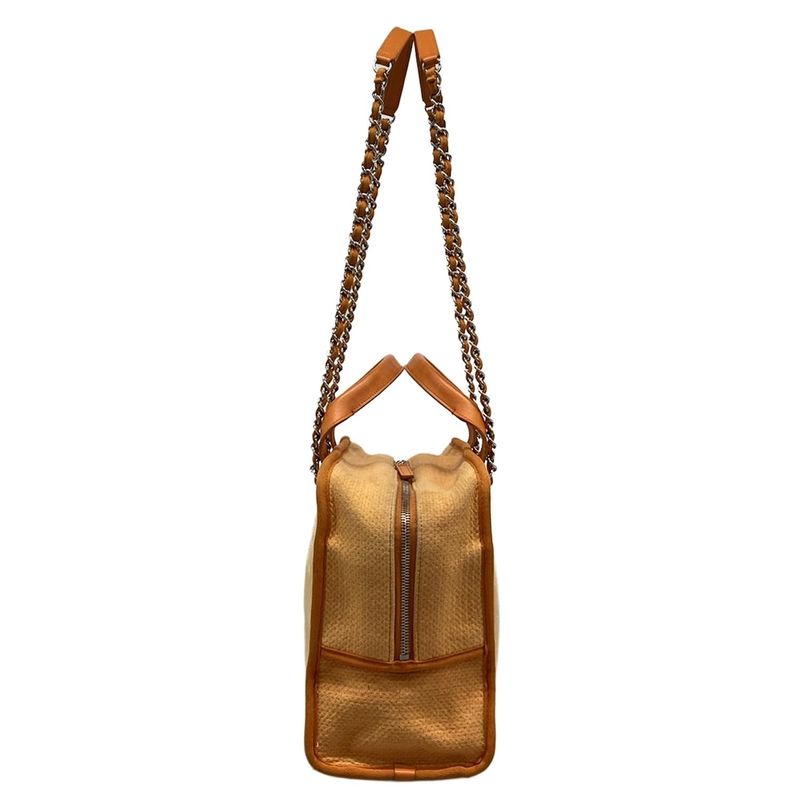 Chanel Shoulder Bag Deauville Beau Ring Bag Orange Chain Shoulder Silver