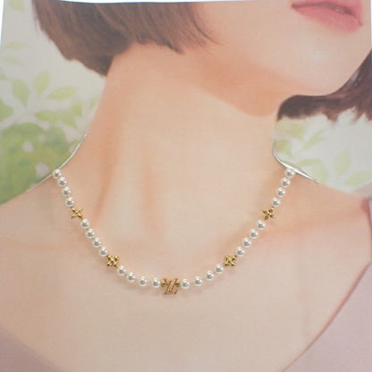 Louis Vuitton My Pearl Necklace GP Gold Ladies