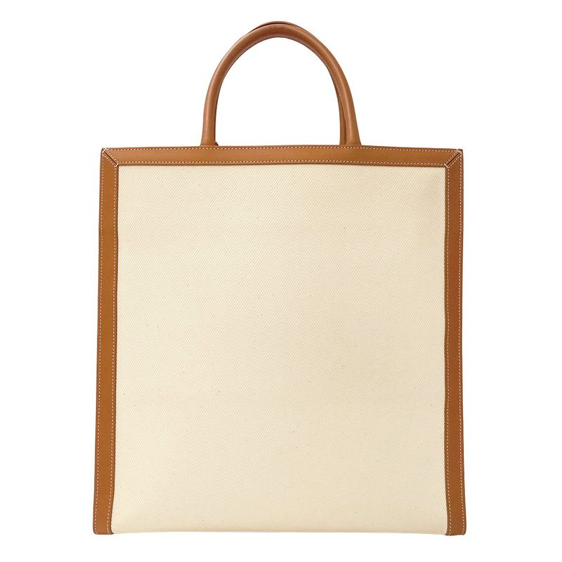 Celine Bag Tote Canvas Vertical Cabas Large Brown Ivory