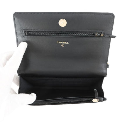Chanel Chain Wallet Quilted Pearl CC Logo Lambskin