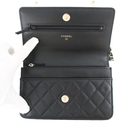 Chanel Chain Wallet Quilted Pearl CC Logo Lambskin