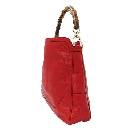Gucci Bag Women's Brand Handbag Shoulder Bag 2way Bamboo Leather Red 282315
