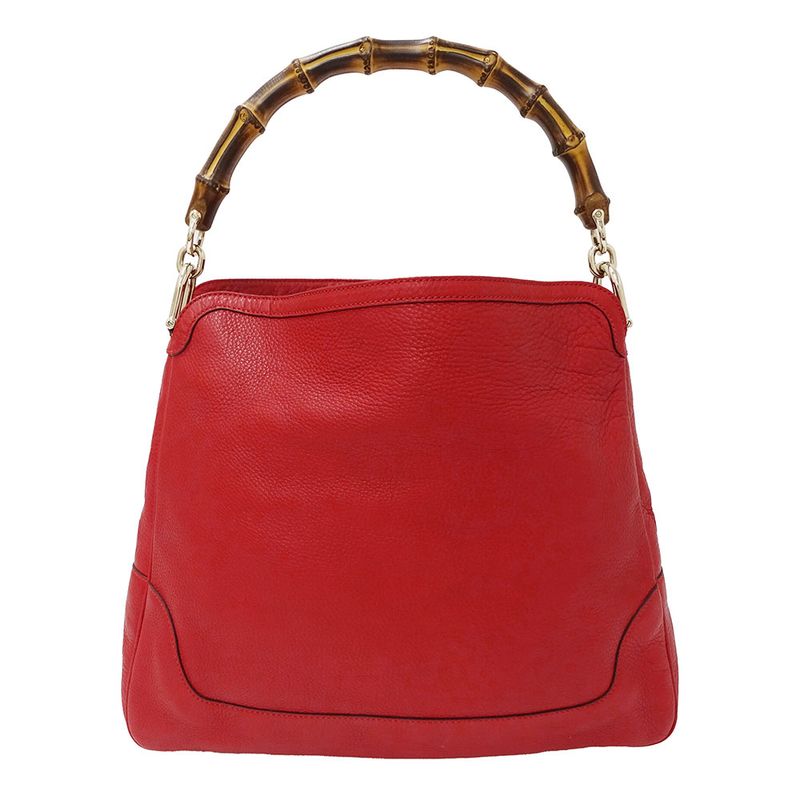 Gucci Bag Women's Brand Handbag Shoulder Bag 2way Bamboo Leather Red 282315