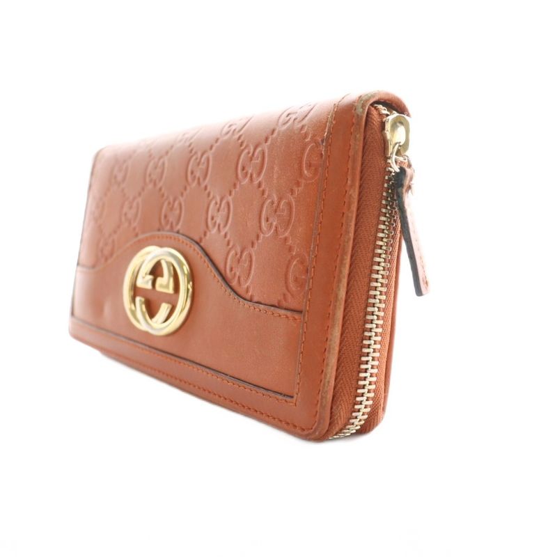 Gucci Sukey Interlocking G Long Wallet Leather GG Brown SS • OS