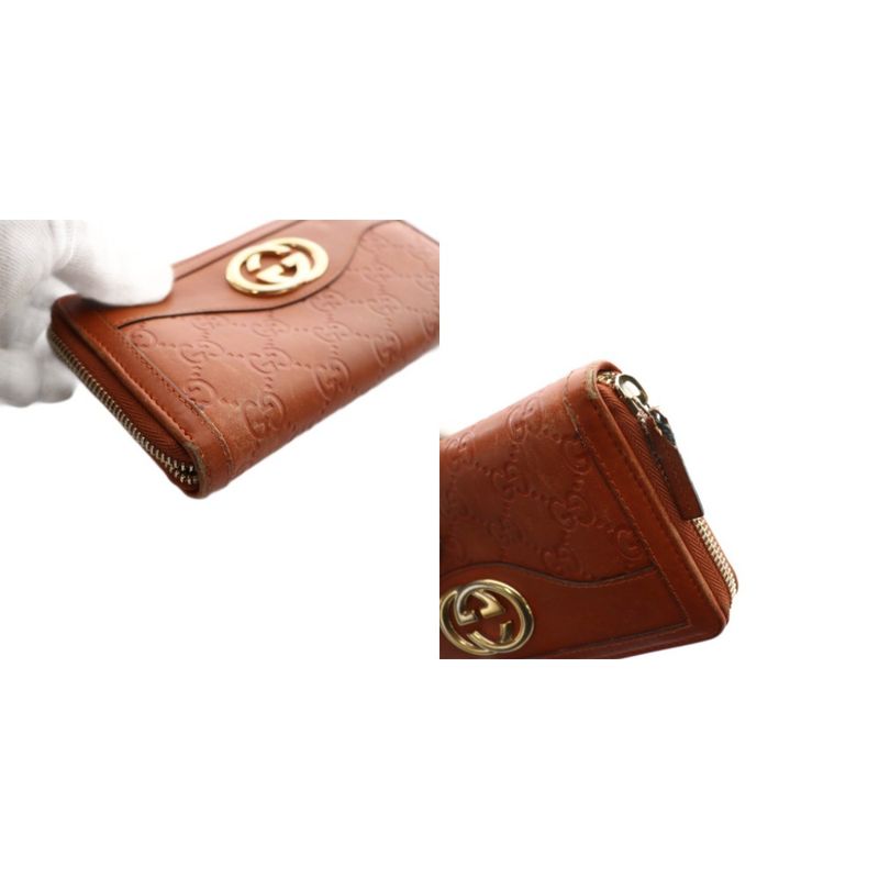 Gucci Sukey Interlocking G Long Wallet Leather GG Brown SS • OS