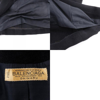 Balenciaga Collarless Coat Black Women's Other Outerwear