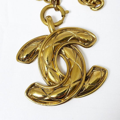 Chanel Necklace CC Logo Chain Quilted Vintage