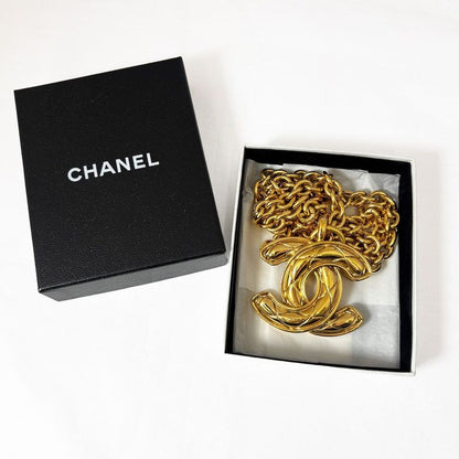 Chanel Necklace CC Logo Chain Quilted Vintage