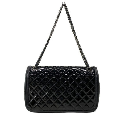 Chanel Shoulder Bag Single Flap Matelasse Black Chain Shoulder Silver Hardware