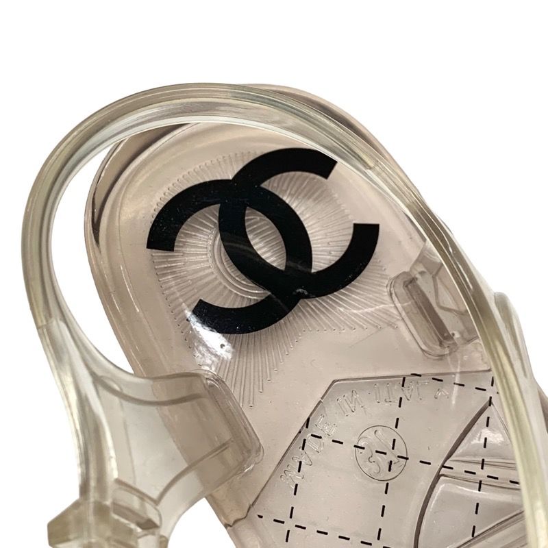 Chanel Sandals Shoes Rubber Clear Thong Sandals Flat Sandals Here Mark Bijou