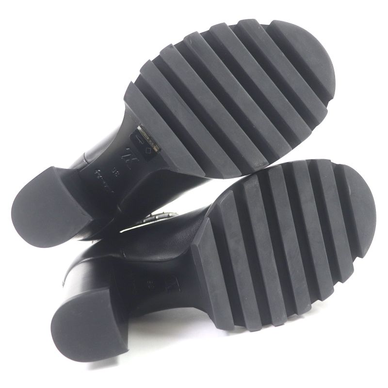 □louis Vuitton Star Trail Line Leather Monogram Studded Belt Side Gore Boots