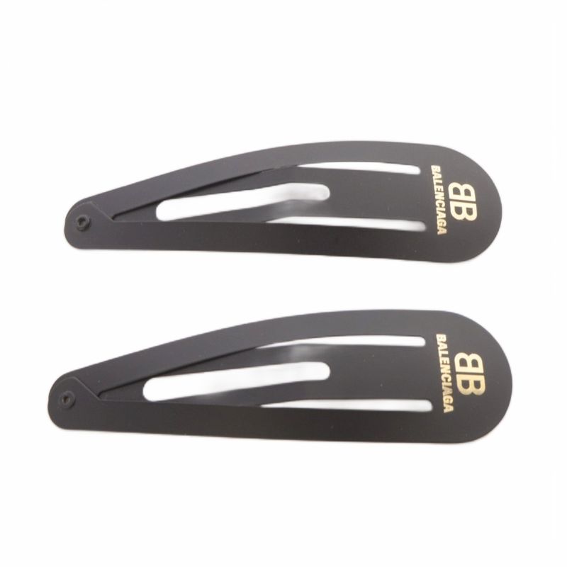Balenciaga Holli Xxl Snap Clip Hair Clip Set Logo Black