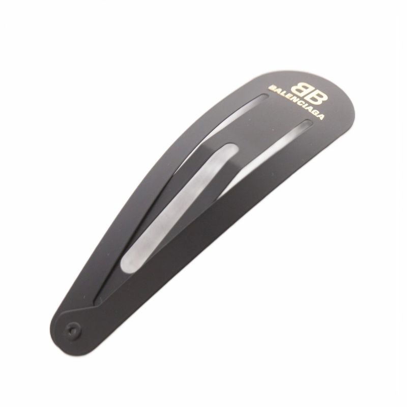 Balenciaga Holli Xxl Snap Clip Hair Clip Set Logo Black