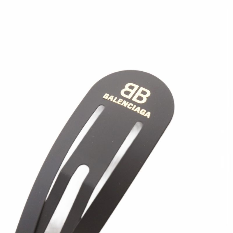 Balenciaga Holli Xxl Snap Clip Hair Clip Set Logo Black