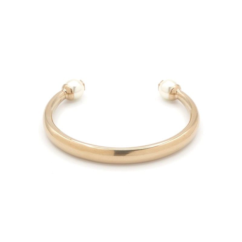Christian Dior Tribales Bracelet Bangle Gold Logo Pearl Star