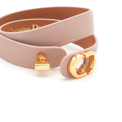 Christian Dior 30 Montaigne Bracelet Double CD Logo Leather Pink