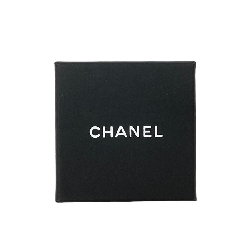 Chanel Earrings Resin Black Gold Coco Mark Logo