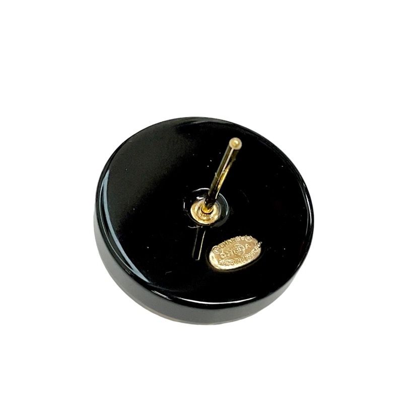 Chanel Earrings Resin Black Gold Coco Mark Logo
