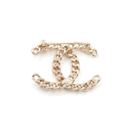 Chanel Brooch Corsage Gold Coco Mark Rhinestone Chain