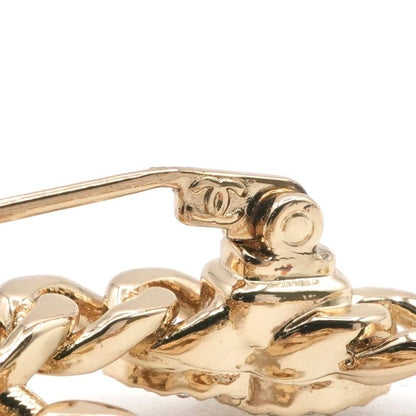 Chanel Brooch Corsage Gold Coco Mark Rhinestone Chain
