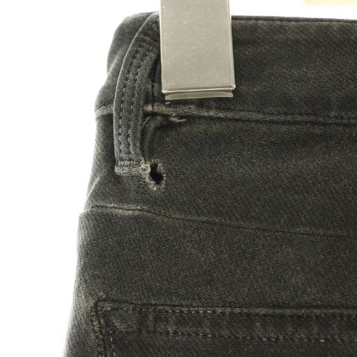 Chanel Faux Pearl Button Skinny Denim Pants Stretch 34 Charcoal CX OS