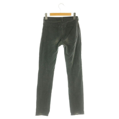 Chanel Faux Pearl Button Skinny Denim Pants Stretch 34 Charcoal CX OS