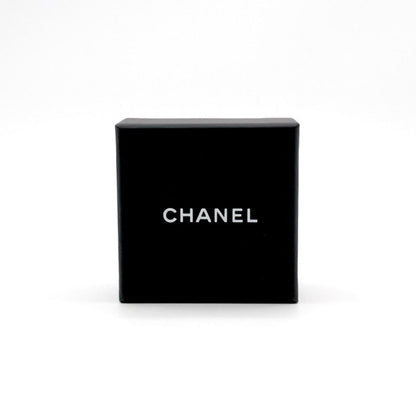 Chanel Earrings Cocomark Heart Flower Rhinestone Silver