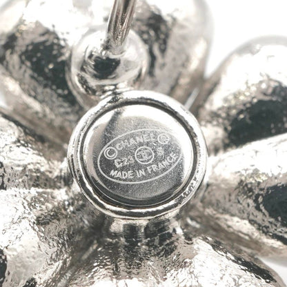 Chanel Earrings Cocomark Heart Flower Rhinestone Silver