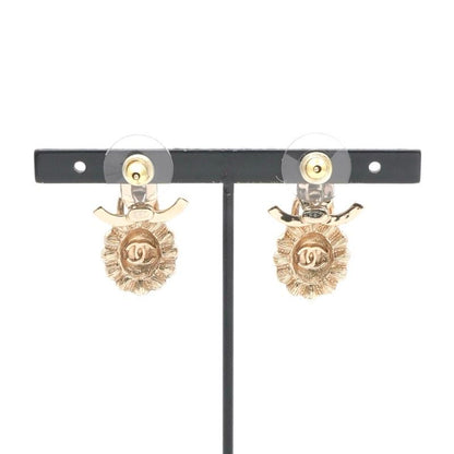 Chanel Earrings Earring Gold Black Coco Mark