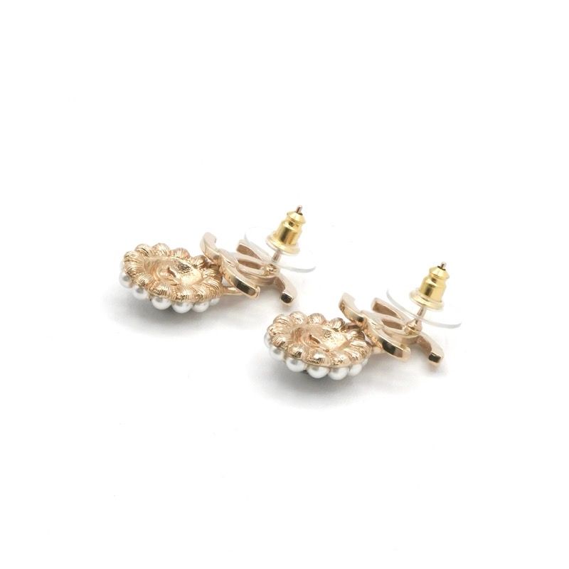 Chanel Earrings Earring Gold Black Coco Mark