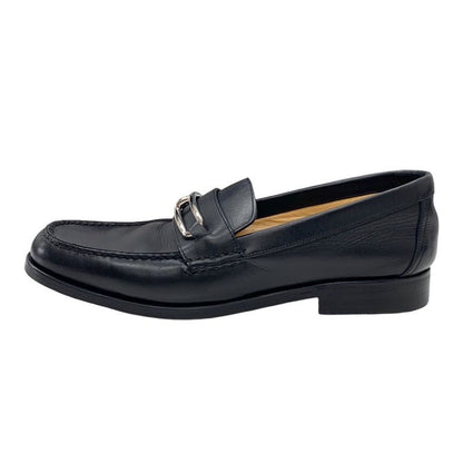 Hermes Colette Loafer Leather Shoes Leather Black Silver Moccasin Flat Shoes