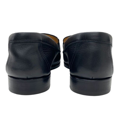 Hermes Colette Loafer Leather Shoes Leather Black Silver Moccasin Flat Shoes