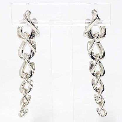 Tiffany & Co Forge Drop Link Earrings High Polish Star