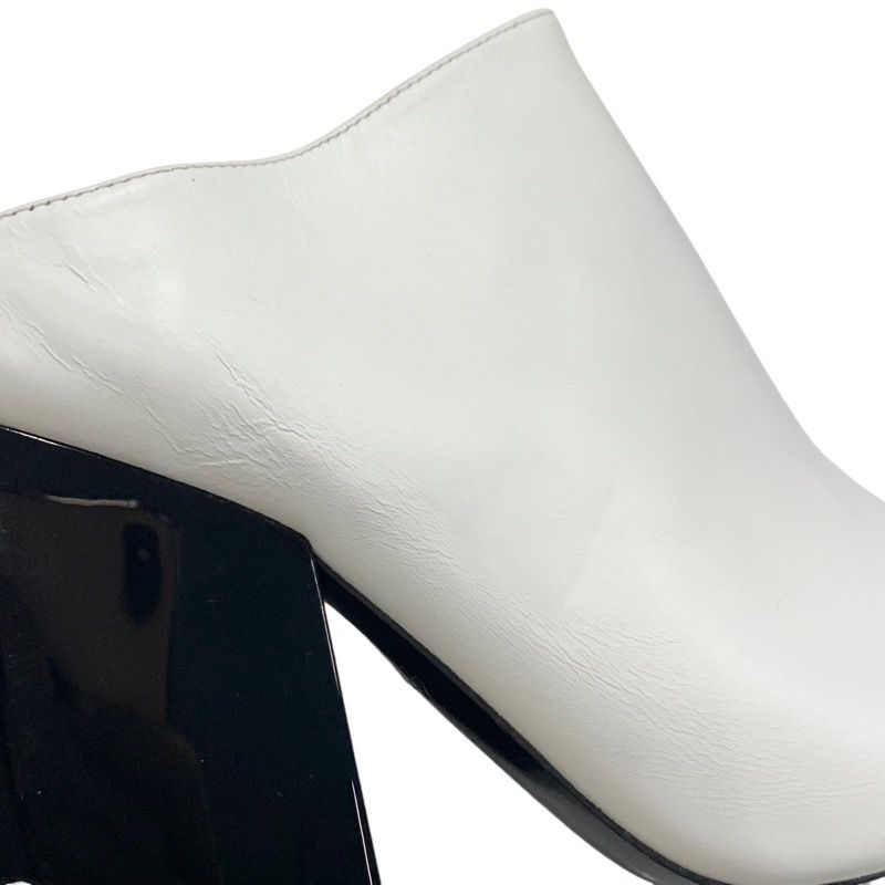 Louis Vuitton Sandals Shoes Leather White Black Mules LV Logo Heels