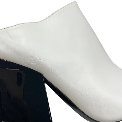 Louis Vuitton Sandals Shoes Leather White Black Mules LV Logo Heels